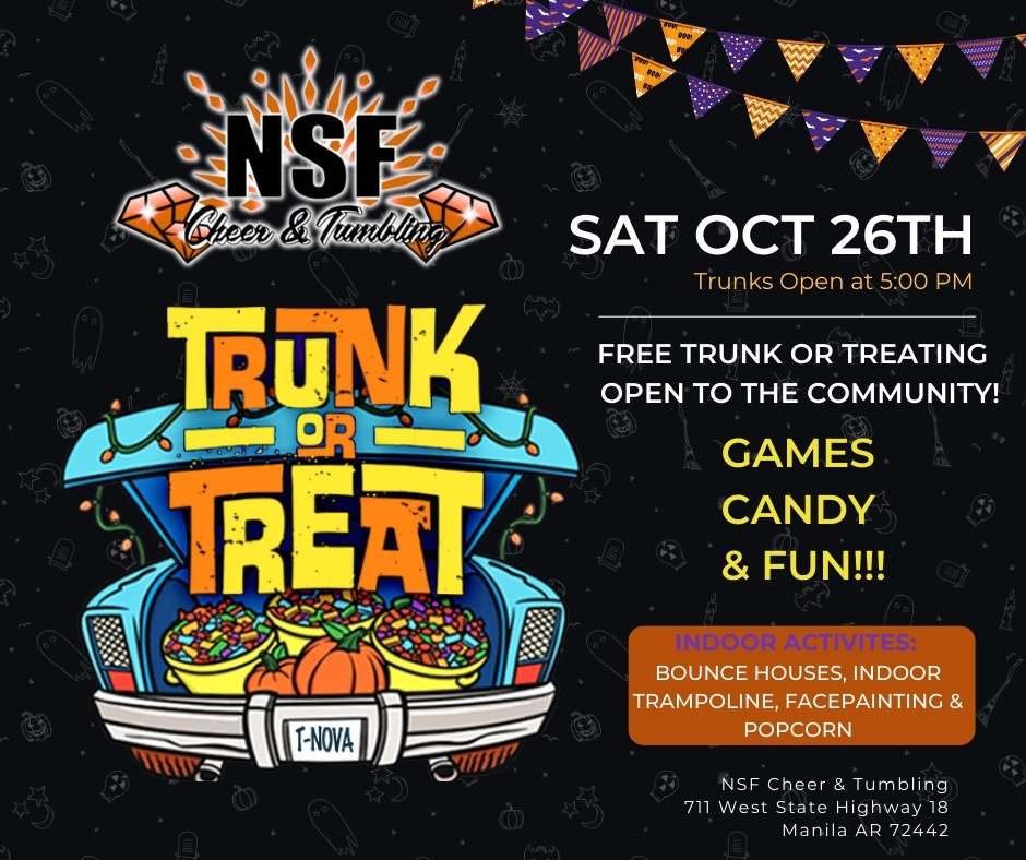 NSF Trunk or Treat- October 26th. Trunks open at 5:00 PM